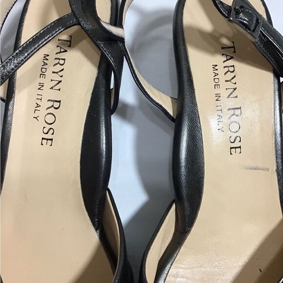 Taryn Rose Leather Knot Ankle Strap Heel Sandal Size 38 1/2 - Picture 8 of 11